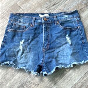 Forever 21 Denim Distressed Jean Shorts